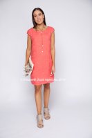 Embroidered Leaf Linen Dress