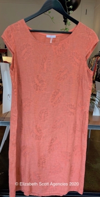 Pure Linen Embroidered Dress With Cap Sleeves