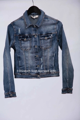 Frayed Stretch Denim Jacket