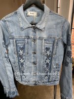 Denim Jacket With Sequin Embroidery and Frill Sleeve Denim Jacket With Sequin Embroidery and Frill Sleeve