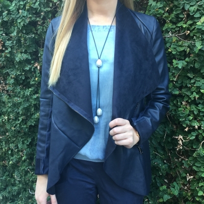 Raw Edged Jacket With Angled Zip Raw Edged Jacket With Angled Zip
