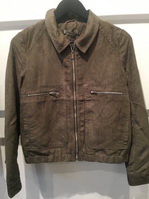 Suedette Jacket With Collar And Front Pockets Suedette Jacket With Collar And Front Pockets