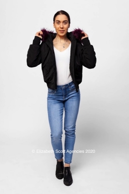 Bomber Jacket With Faux Fur Trim Bomber Jacket With Faux Fur Trim