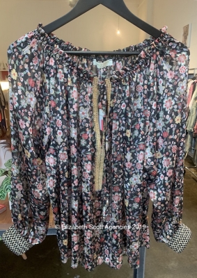 Liberty Print Top With Gold Detailing