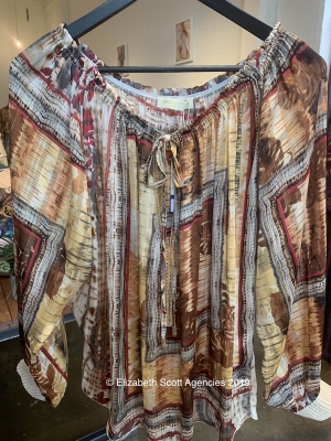 Paradiso Print Top With Lurex Cuff