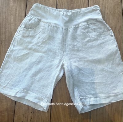 Linen Shorts With Curved Pocket Detail