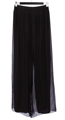Silk Pants With Pull On Waist