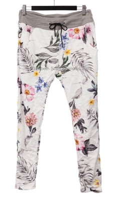 Floral Print Pant With Waistband