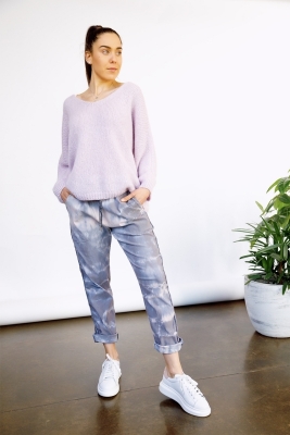 Summer Tie Dye Pants with Lurex Stripe Summer Tie Dye Pants with Lurex Stripe