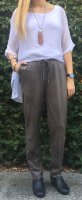 Vintage Wash Suedette Pants With Draw String Vintage Wash Suedette Pants With Draw String