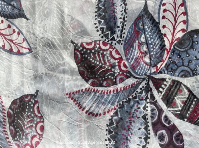 Italian Silk/Cotton Tribal Floral Print Scarf