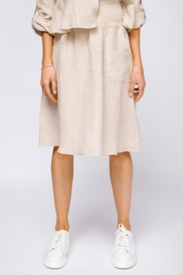 A-Line Linen Skirt with side Pockets