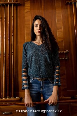 Lurex Knit With Sleeve Detail