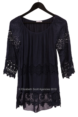 Floral Embroidery And Sleeve Detail Top