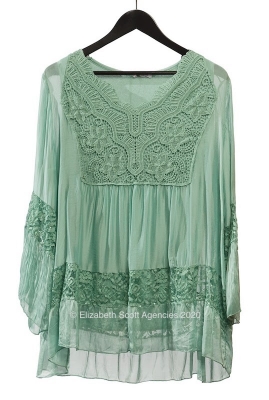Long Sleeve Top With Lace Front