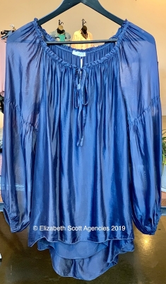 Silk Top With Drawstring Neckline Silk Top With Drawstring Neckline