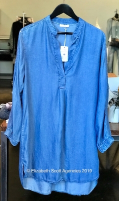 V Neck Tencel Tunic With Sequins