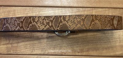 Brown Belt With Gold Studs and Python Print