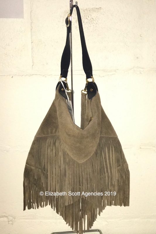 Suede Bag With Fringing And Leather Strap - Click Image to Close