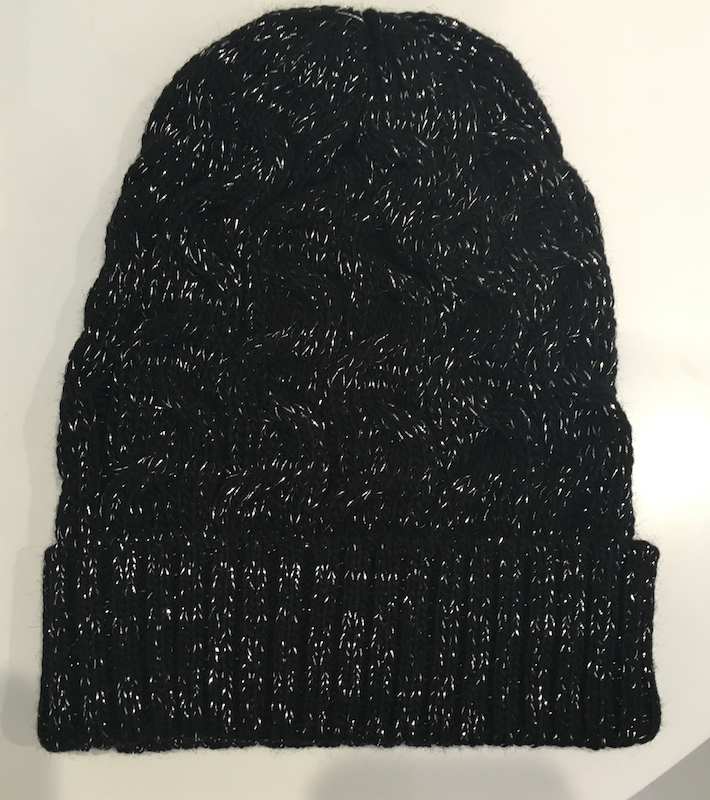 Cable Knit Beanie With Lurex - Click Image to Close