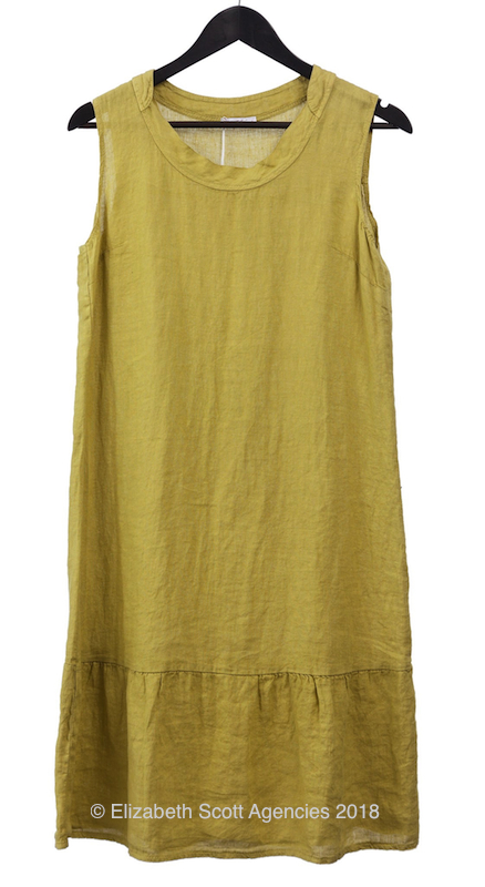 Frill Hem Linen Dress - Click Image to Close