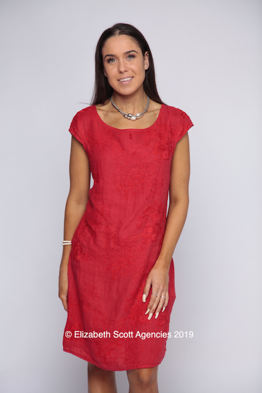 Embroidered Squiggle Dress - Click Image to Close