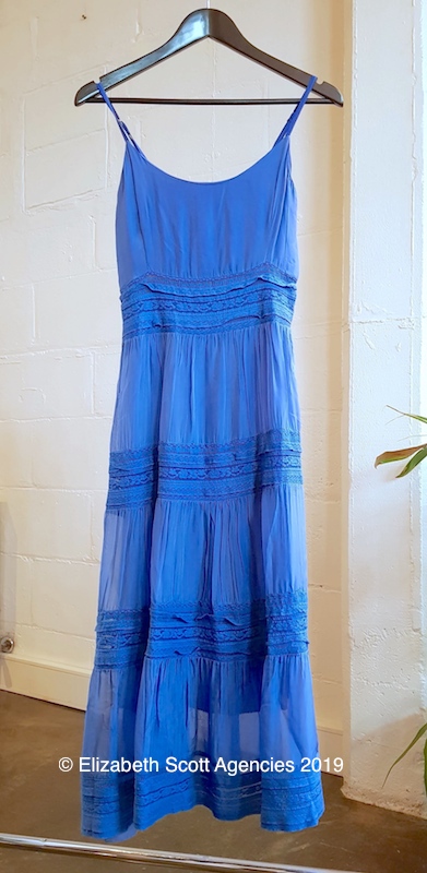 Silk/Viscose Dress With Lace Panels - Click Image to Close