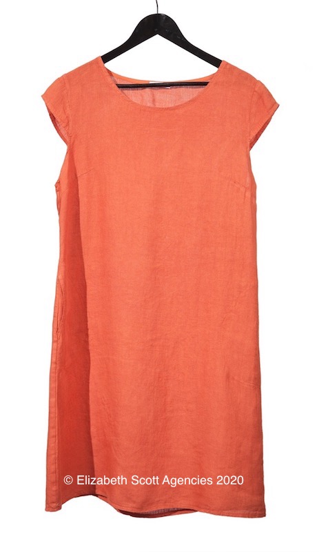 Linen Dress With Shirring - Click Image to Close