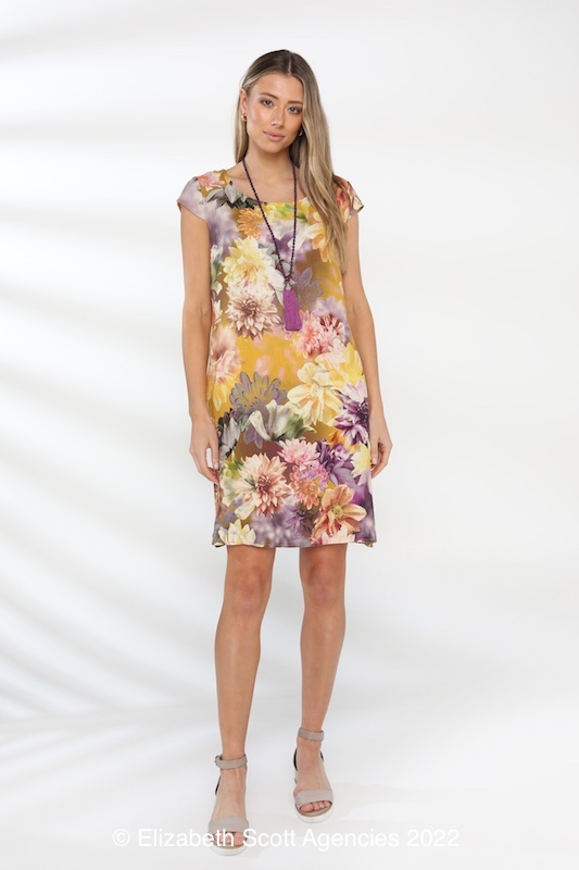 Floral Digital Print Dress - Click Image to Close