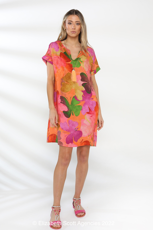 Butterfly Digital Print Dress - Click Image to Close