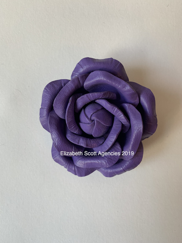Rose Leather Brooch - Click Image to Close