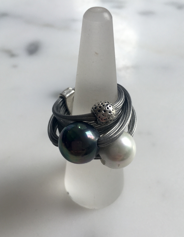 Wire Ring With Pearls - Click Image to Close