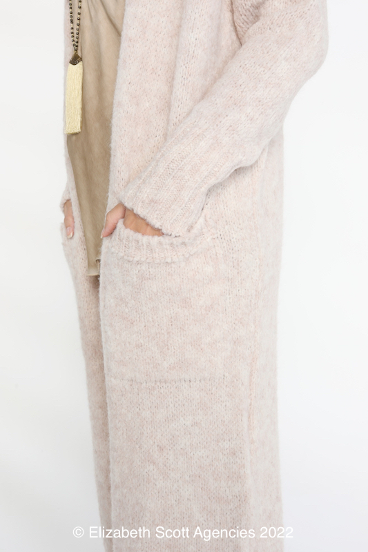 Victoria Wool Blend Long Line Cardigan - Click Image to Close