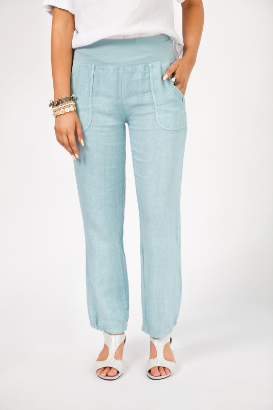 Linen Pant with Elasticised Hem - Click Image to Close