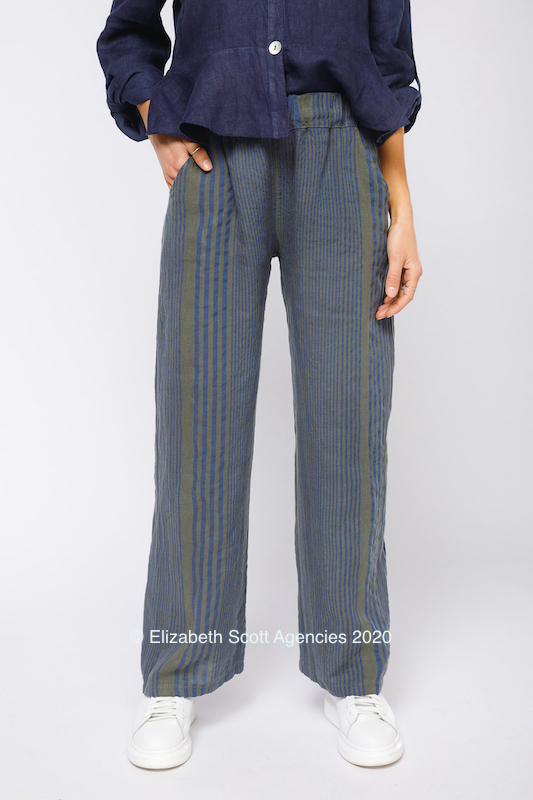 Stripe Linen Pant - Click Image to Close