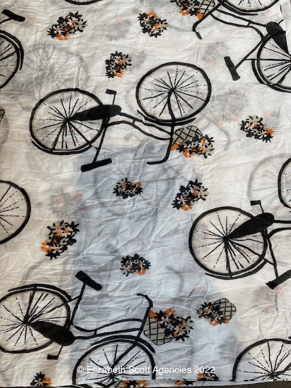Bicycles Print Scarf - Click Image to Close