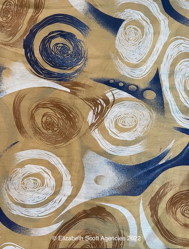 Italian Silk/Cotton Swirl Print Scarf - Click Image to Close