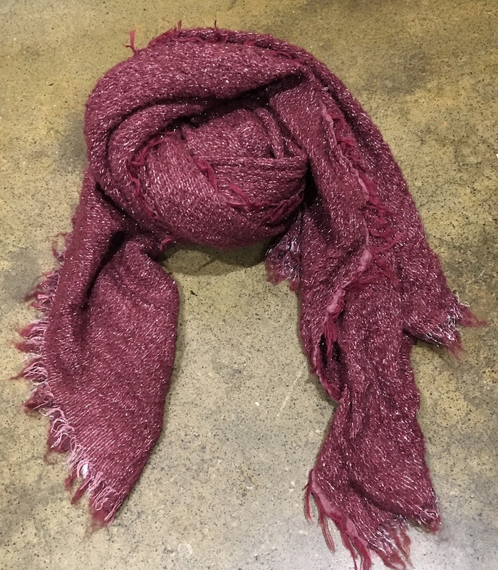 Wool/Cotton Blend Scarf With Lurex - Click Image to Close