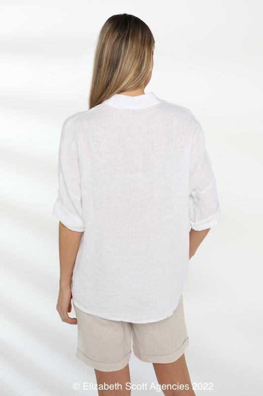 Oversized Linen Shirt - Click Image to Close
