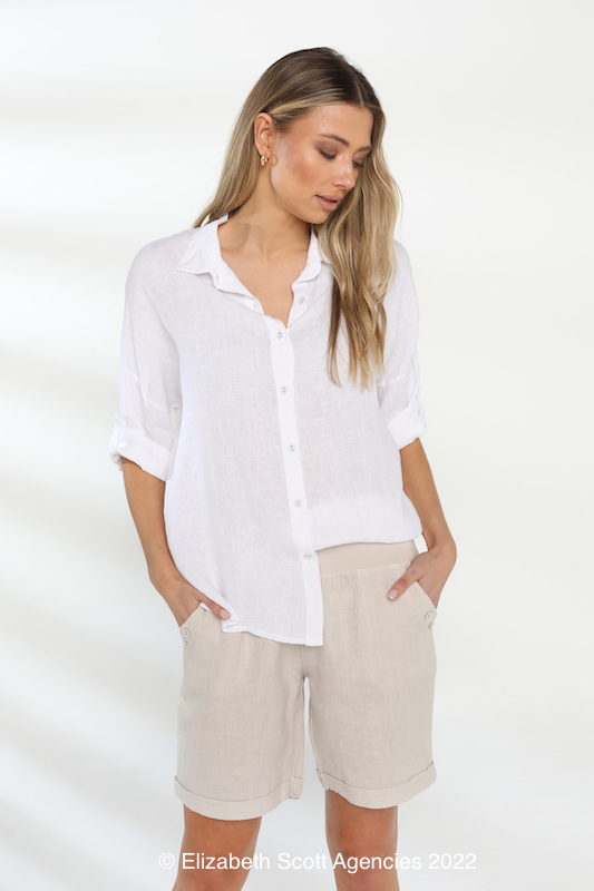 Oversized Linen Shirt - Click Image to Close
