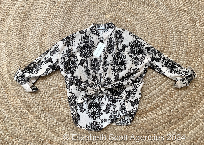 Garden Print Cotton Shirt - Click Image to Close