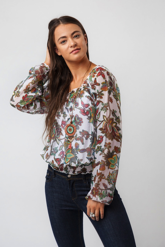 Paisley Print Silk Top With Camisole - Click Image to Close