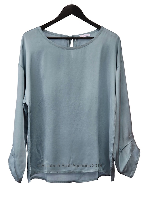 Satin Top With Layered Sleeve - Click Image to Close