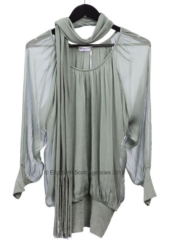 Batwing Top With Lurex Trim Scarf - Click Image to Close
