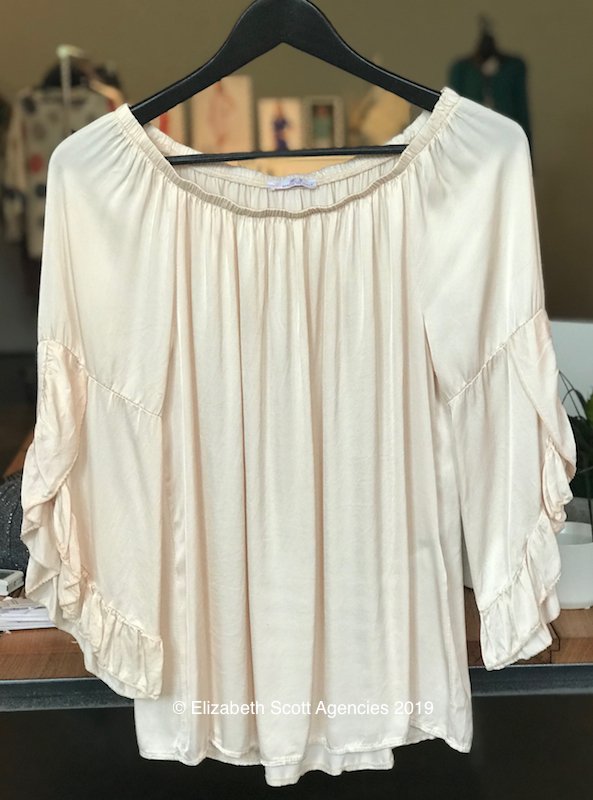 Off The Shoulder Top With Frill Sleeve - Click Image to Close