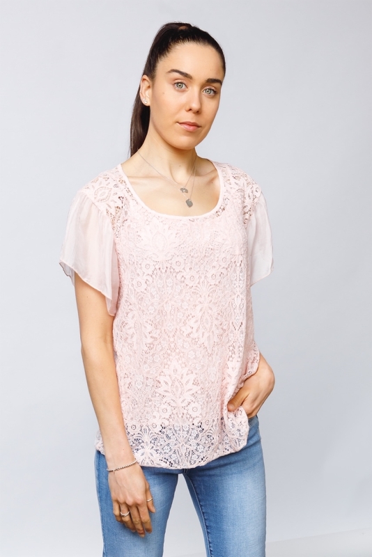 Lace Front Silk Top - Click Image to Close
