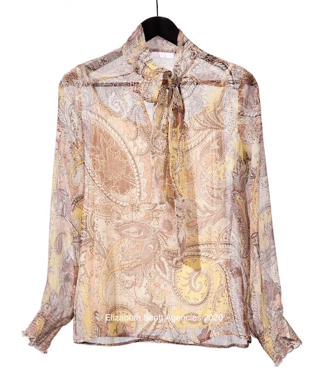 Luxe Silk Blouse with Neck Tie - Click Image to Close