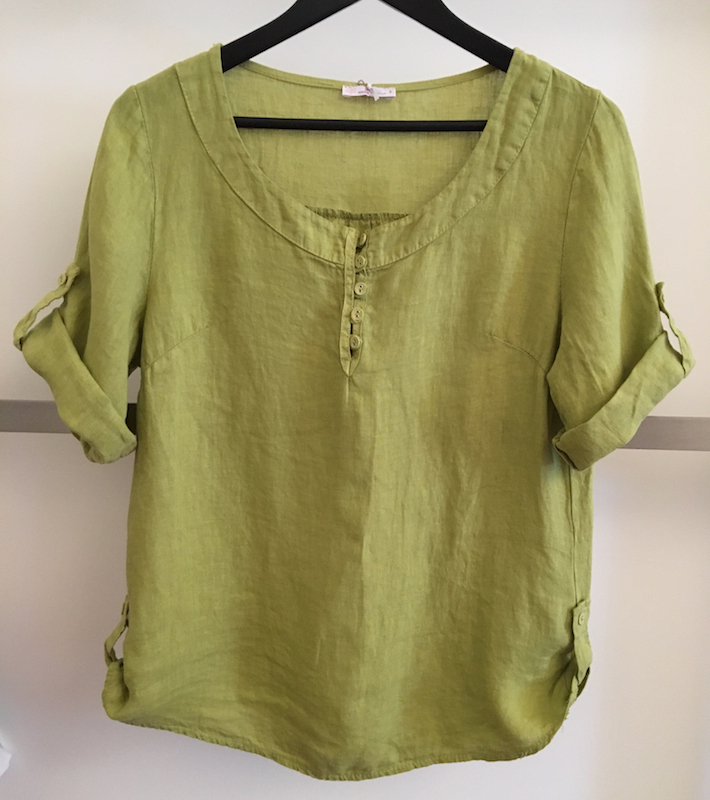 Linen Top With Button Detail - Click Image to Close