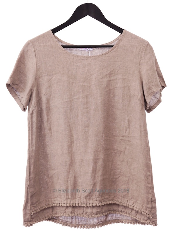 Linen Top With Raw Edge Hem - Click Image to Close