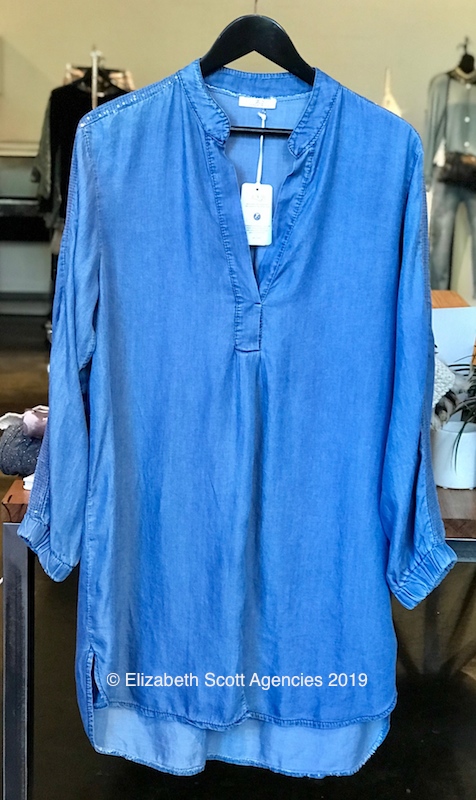 V Neck Tencel Tunic With Sequins - Click Image to Close